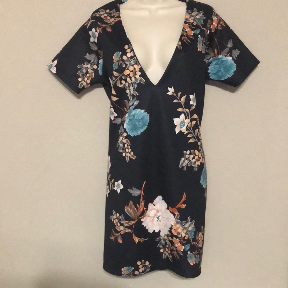Misguided floral screenprinted dress